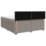 vidaXL Posteľ boxspring s matracom Sivohnedá 200 x 200 cm Látka – Obrázok 9