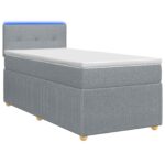 vidaXL Posteľ boxspring s matracom Svetlosivá 80 x 200 cm Látka – Obrázok 2