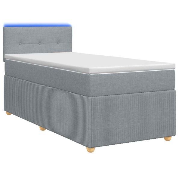 vidaXL Posteľ boxspring s matracom Svetlosivá 80 x 200 cm Látka – Obrázok 2
