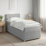 vidaXL Posteľ boxspring s matracom Svetlosivá 80 x 200 cm Látka – Obrázok 4