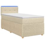 vidaXL Posteľ boxspring s matracom Krémová 80 x 200 cm Látka – Obrázok 2