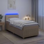 vidaXL Posteľ boxspring s matracom Krémová 80 x 200 cm Látka – Obrázok 4