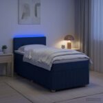 vidaXL Posteľ boxspring s matracom Modrá 80 x 200 cm Látka