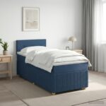 vidaXL Posteľ boxspring s matracom Modrá 80 x 200 cm Látka – Obrázok 4