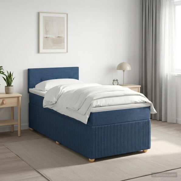 vidaXL Posteľ boxspring s matracom Modrá 80 x 200 cm Látka – Obrázok 4