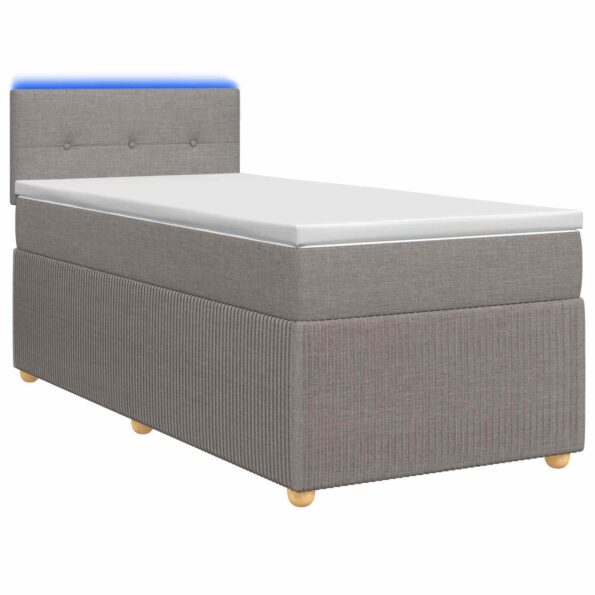 vidaXL Posteľ boxspring s matracom Sivohnedá 90 x 190 cm Látka – Obrázok 2