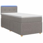 vidaXL Posteľ boxspring s matracom Sivohnedá 90 x 200 cm Látka – Obrázok 2