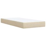 vidaXL Posteľ boxspring s matracom Krémová 90 x 200 cm Látka – Obrázok 5