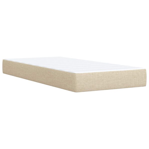 vidaXL Posteľ boxspring s matracom Krémová 90 x 200 cm Látka – Obrázok 5