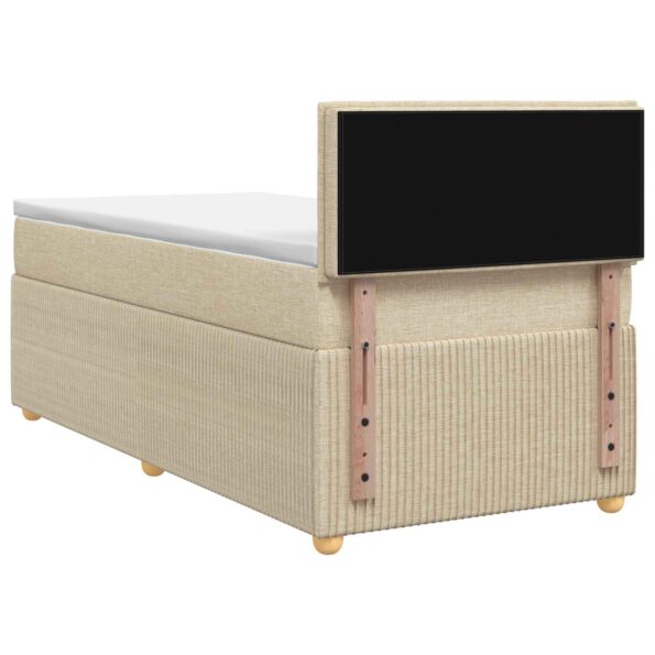 vidaXL Posteľ boxspring s matracom Krémová 90 x 200 cm Látka – Obrázok 7