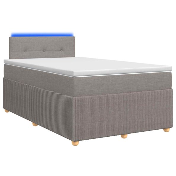 vidaXL Posteľ boxspring s matracom Sivohnedá 120 x 190 cm Látka – Obrázok 2