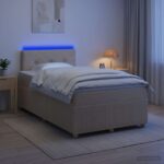vidaXL Posteľ boxspring s matracom Krémová 120 x 190 cm Látka