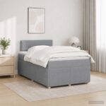 vidaXL Posteľ boxspring s matracom Svetlosivá 120 x 200 cm Látka