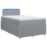 vidaXL Posteľ boxspring s matracom Svetlosivá 120 x 200 cm Látka – Obrázok 2