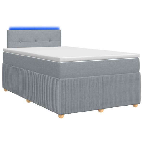 vidaXL Posteľ boxspring s matracom Svetlosivá 120 x 200 cm Látka – Obrázok 2
