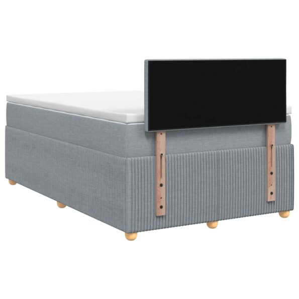 vidaXL Posteľ boxspring s matracom Svetlosivá 120 x 200 cm Látka – Obrázok 9