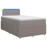 vidaXL Posteľ boxspring s matracom Sivohnedá 120 x 200 cm Látka – Obrázok 2