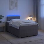 vidaXL Posteľ boxspring s matracom Sivohnedá 120 x 200 cm Látka – Obrázok 4