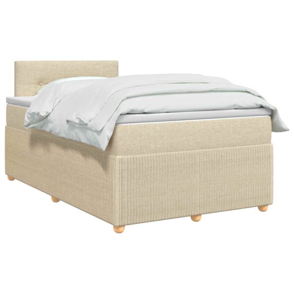 vidaXL Posteľ boxspring s matracom Krémová 120 x 200 cm Látka – Obrázok 3