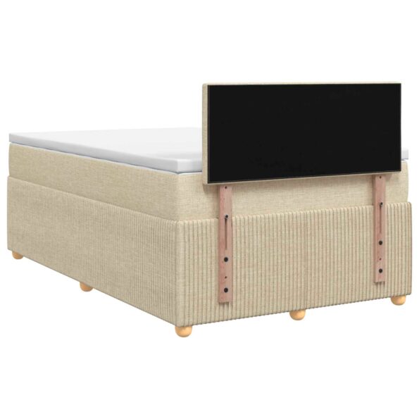 vidaXL Posteľ boxspring s matracom Krémová 120 x 200 cm Látka – Obrázok 9