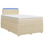 vidaXL Posteľ boxspring s matracom Krémová 120 x 200 cm Látka – Obrázok 2