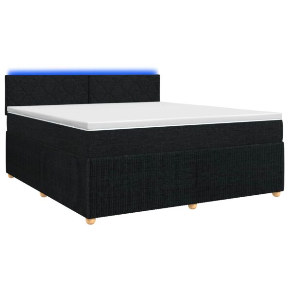 vidaXL Posteľ boxspring s matracom Čierna 140 x 190 cm Látka – Obrázok 2