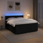vidaXL Posteľ boxspring s matracom Čierna 140 x 190 cm Látka – Obrázok 4