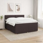 vidaXL Posteľ boxspring s matracom Tmavohnedá 140 x 190 cm Látka