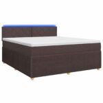 vidaXL Posteľ boxspring s matracom Tmavohnedá 140 x 190 cm Látka – Obrázok 2