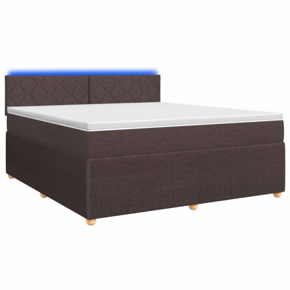 vidaXL Posteľ boxspring s matracom Tmavohnedá 140 x 190 cm Látka – Obrázok 2