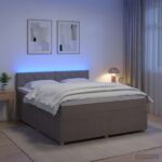 vidaXL Posteľ boxspring s matracom Sivohnedá 140 x 190 cm Látka