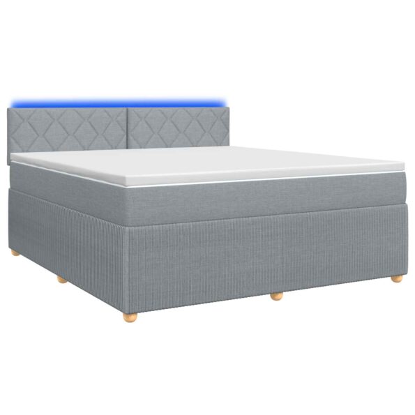 vidaXL Posteľ boxspring s matracom Svetlosivá 140 x 200 cm Látka – Obrázok 2