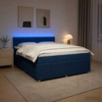 vidaXL Posteľ boxspring s matracom Modrá 160 x 200 cm Látka