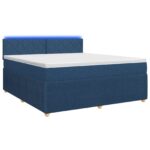vidaXL Posteľ boxspring s matracom Modrá 160 x 200 cm Látka – Obrázok 2