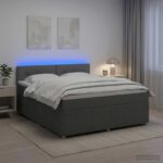 vidaXL Posteľ boxspring s matracom Tmavosivá 180 x 200 cm Látka