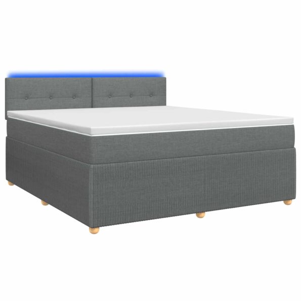 vidaXL Posteľ boxspring s matracom Tmavosivá 180 x 200 cm Látka – Obrázok 2