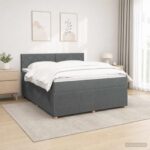 vidaXL Posteľ boxspring s matracom Tmavosivá 180 x 200 cm Látka