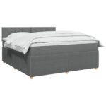 vidaXL Posteľ boxspring s matracom Tmavosivá 180 x 200 cm Látka – Obrázok 3