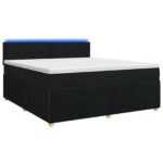 vidaXL Posteľ boxspring s matracom Čierna 180 x 200 cm Látka – Obrázok 2