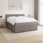 vidaXL Posteľ boxspring s matracom Sivohnedá 180 x 200 cm Látka – Obrázok 4