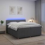 vidaXL Posteľ boxspring s matracom Tmavosivá 200 x 200 cm Látka