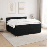 vidaXL Posteľ boxspring s matracom Čierna 200 x 200 cm Látka