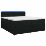 vidaXL Posteľ boxspring s matracom Čierna 200 x 200 cm Látka – Obrázok 2