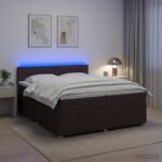 vidaXL Posteľ boxspring s matracom Tmavohnedá 200 x 200 cm Látka
