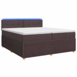 vidaXL Posteľ boxspring s matracom Tmavohnedá 200 x 200 cm Látka – Obrázok 2