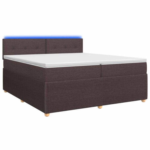 vidaXL Posteľ boxspring s matracom Tmavohnedá 200 x 200 cm Látka – Obrázok 2