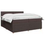 vidaXL Posteľ boxspring s matracom Tmavohnedá 200 x 200 cm Látka – Obrázok 3