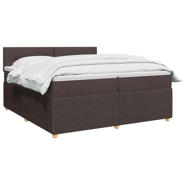 vidaXL Posteľ boxspring s matracom Tmavohnedá 200 x 200 cm Látka – Obrázok 3