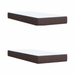 vidaXL Posteľ boxspring s matracom Tmavohnedá 200 x 200 cm Látka – Obrázok 7
