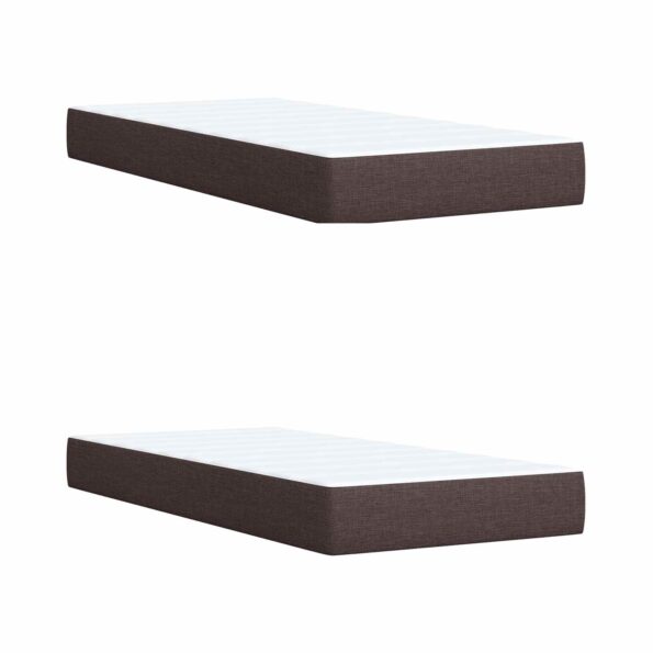 vidaXL Posteľ boxspring s matracom Tmavohnedá 200 x 200 cm Látka – Obrázok 7